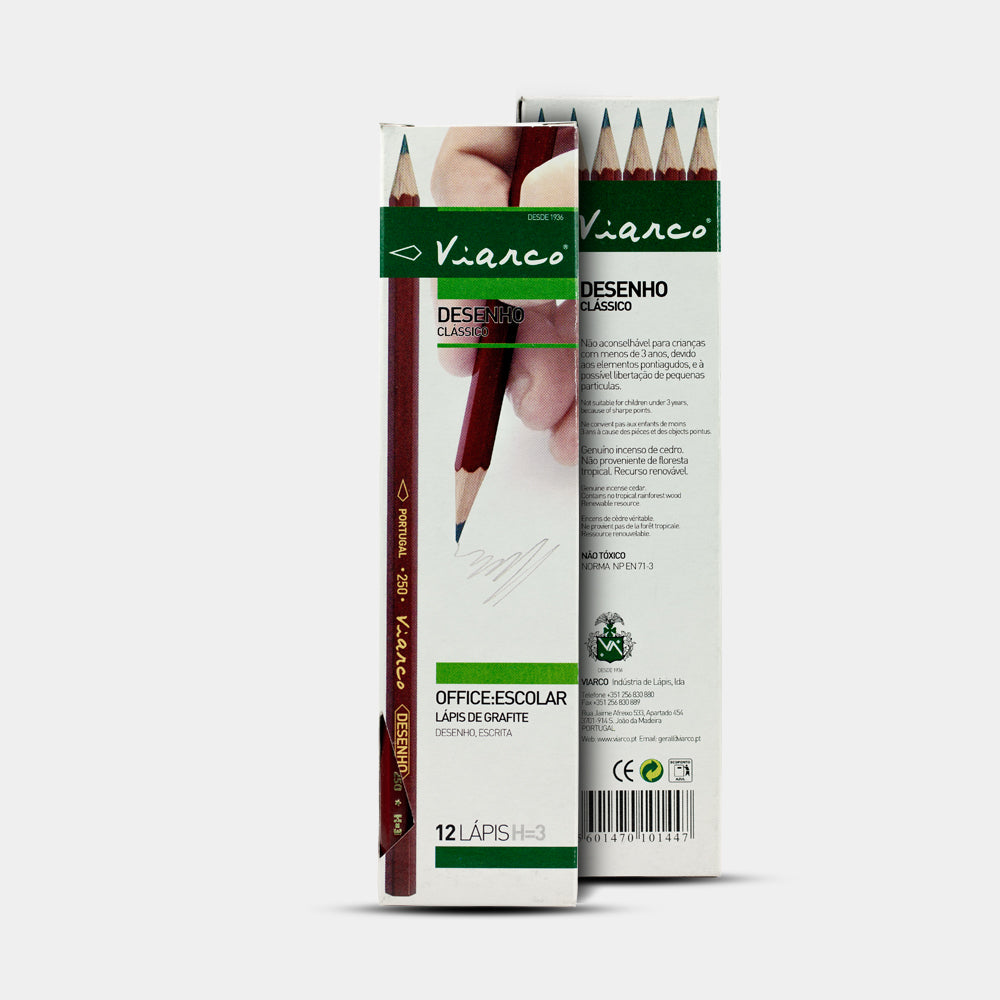 Lápis de Grafite Viarco Bordeaux 250 HB – Caixa de 12 Unidades
